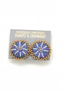 Embroidered Denim Daisy Studs